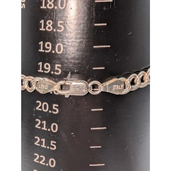 925 Sterling Silver Double Curb Link Chain 5mm 8" Charm Bracelet - Picture 4 of 8